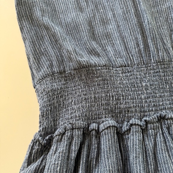 RAILS-Juliette Salem Stripe-Blue-Linen Blend-Tunic-Mini-Ruffle-Dress-Size S - Picture 8 of 14